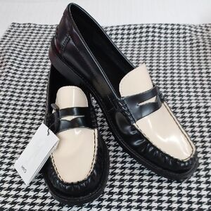 MNG Mango Leather Spectator Loafer NWT